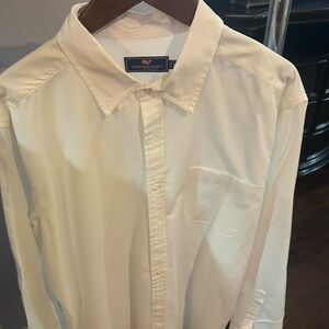 Vineyard Vines Men's Cream Button Down Shirt